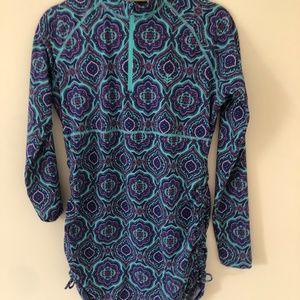 Coolibar women’s Lawai ruche swim shirt UPF 50+ size S